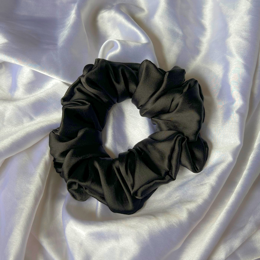 Black Satin Scrunchie