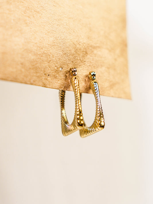 Modern Edge Hoops Earring