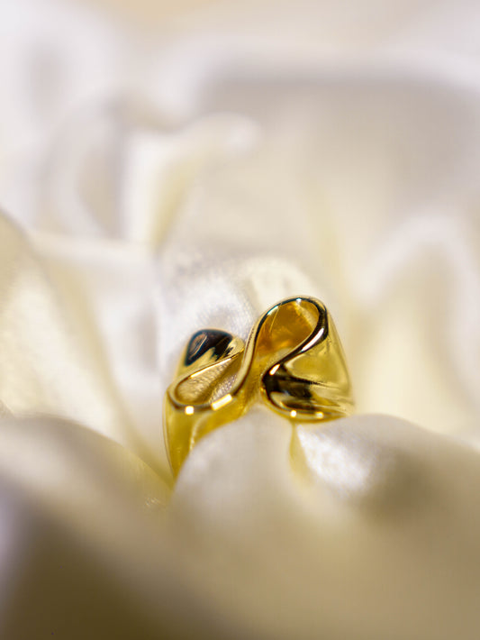 Bold Asymmetrical Gold Ring