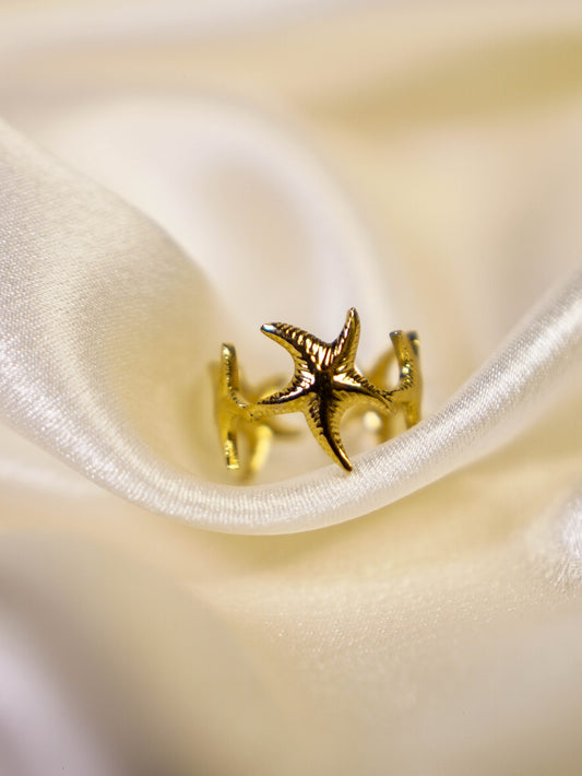 Starfish Charm Ring